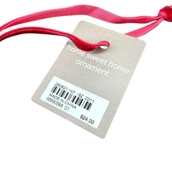 J. Jill Home Sweet Home Ornament Silver Gold Tone Velvet Ribbon Keepsake NWT - Picture 7 of 9